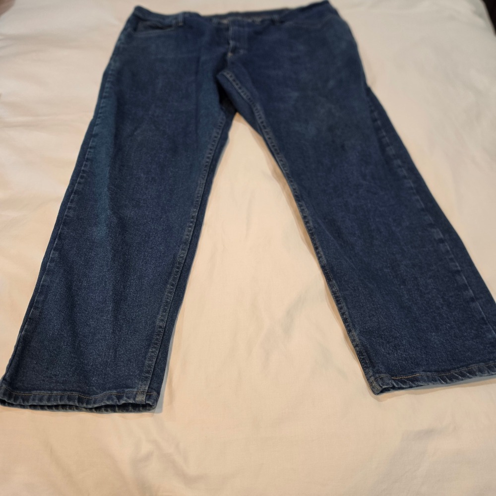 Wrangler Straight Leg Jeans Mens 44x29 Blue Excellent Classic Workwear Denim